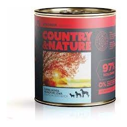 COUNTRY&NATURE - Bezzbożowa mokra karma wołowina z warzywami 410g